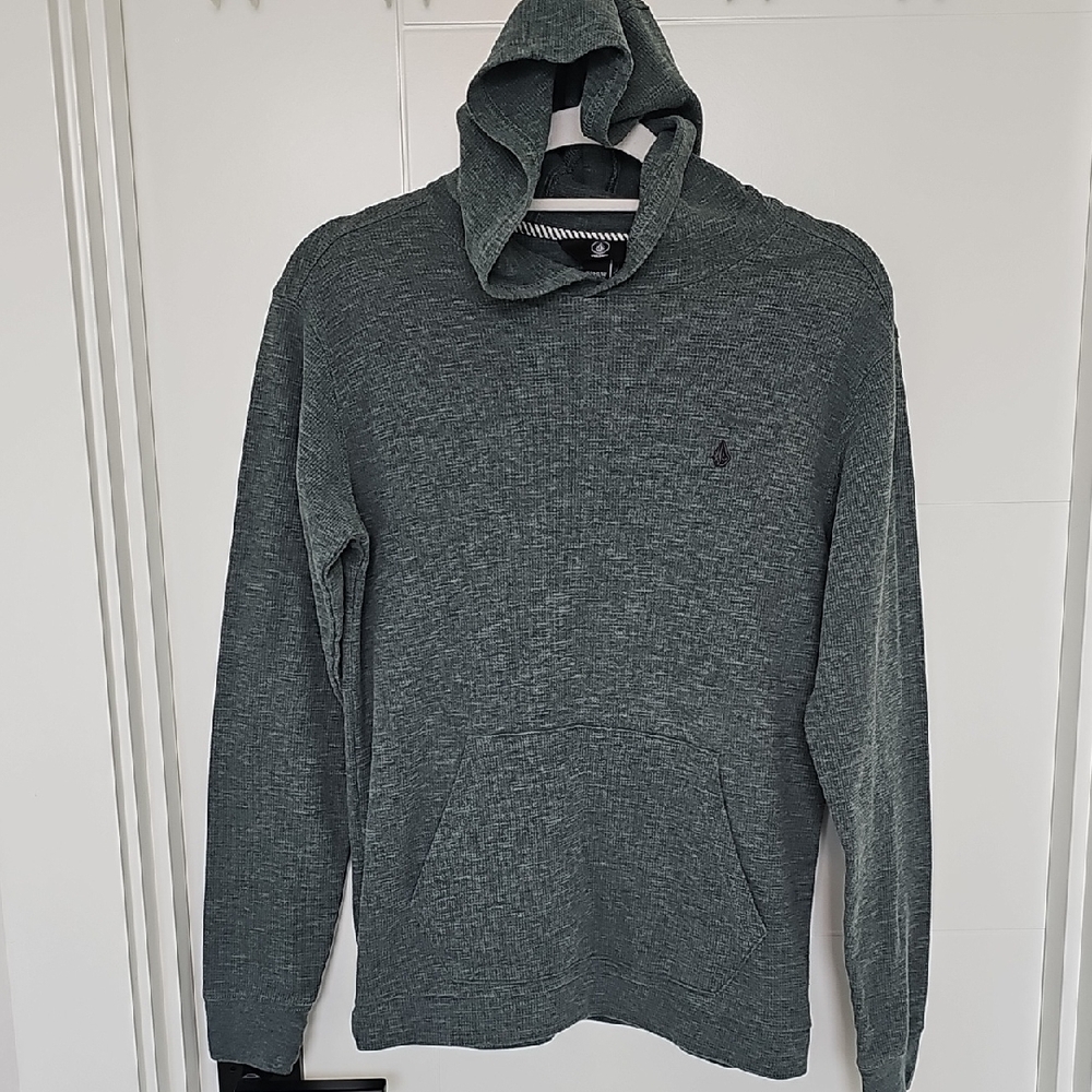 Volcom Green Ling Sleeve Hoodie Shirt Sz XL 14